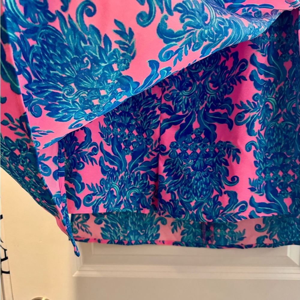 Lilly Pulitzer Pink and Blue Floral Dress with hidden shorts - Picture 2 of 3